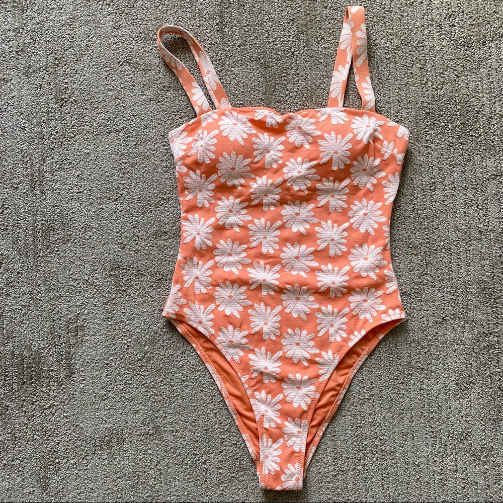 CUPSHE Women’s Floral Square Neck One Piece Swimsuit